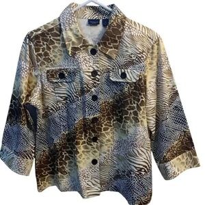 Chico's Multicolor Animal Print Jean Jacket